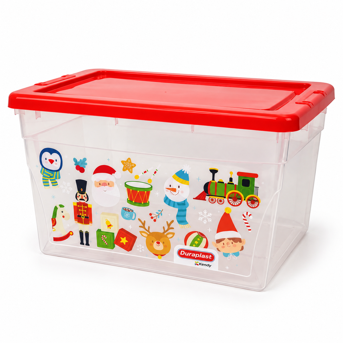 Caja Preferida 28 L Diseño Nav. Tapa Roja Y Verde