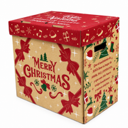 Caja Navideña de Cartón con Tapa Merry