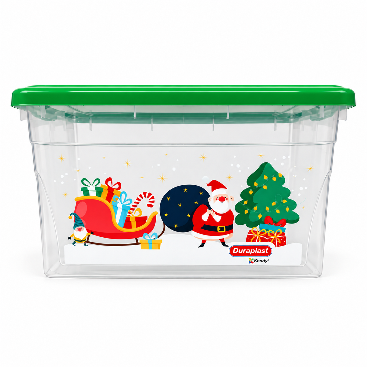 Caja Preferida 28 L Diseño Nav. Tapa Roja Y Verde
