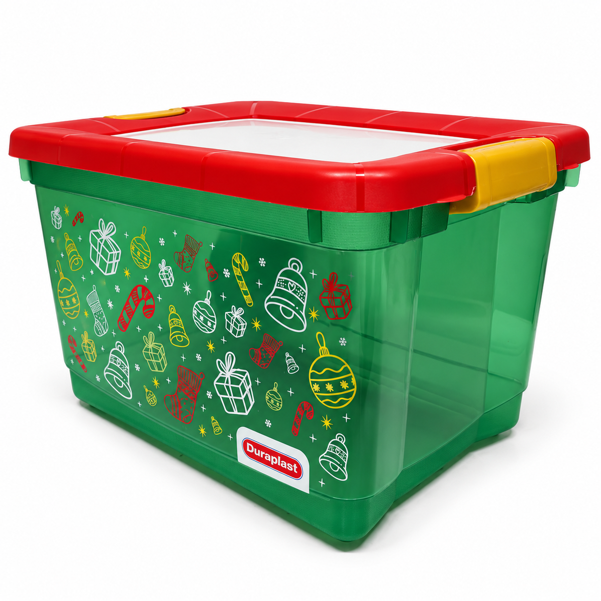 Caja Broadway Mediana #3 Navideño 32Lt Duraplast  Rojo Verde