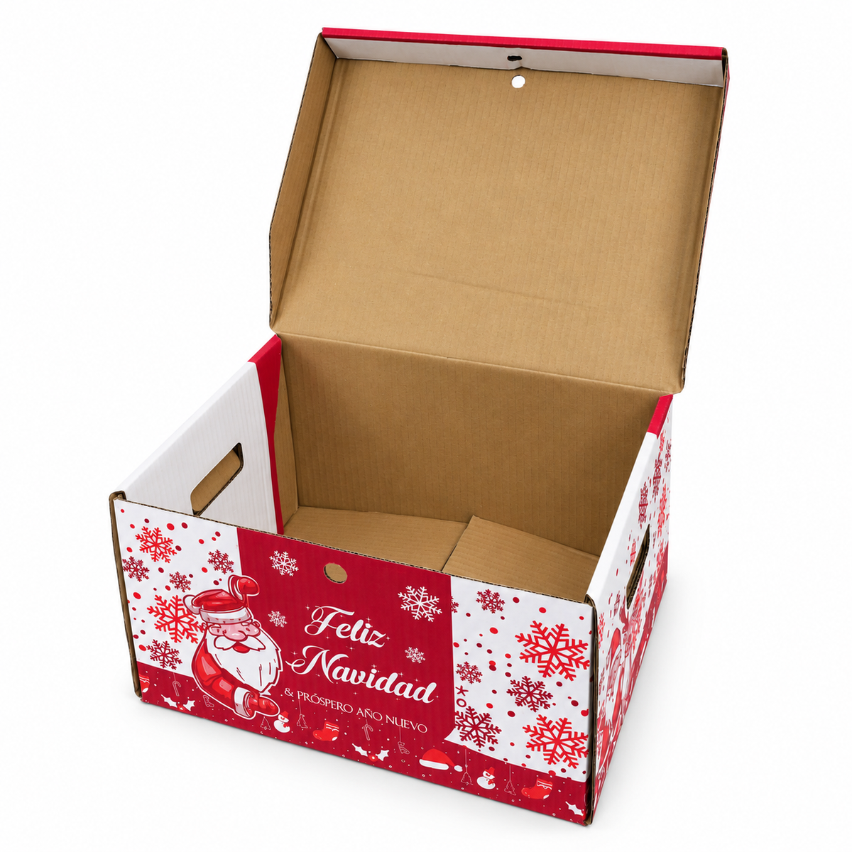 Caja Navideña de Cartón con Tapa Papanuel