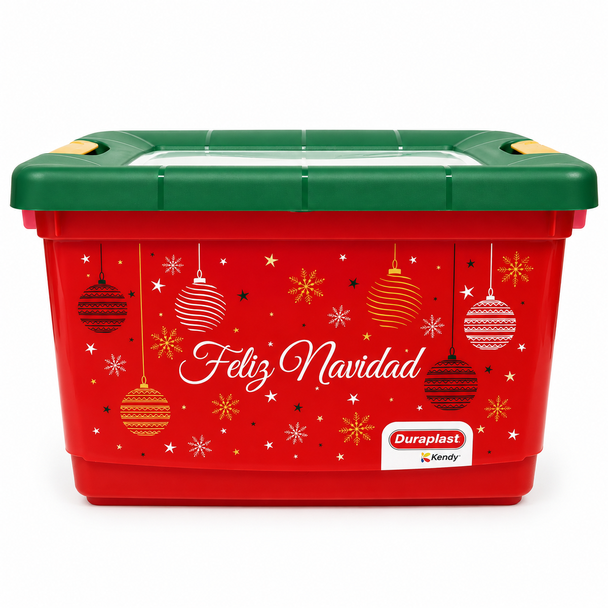 Caja Broadway Mediana #3 Navideño 32Lt Duraplast  Rojo Verde