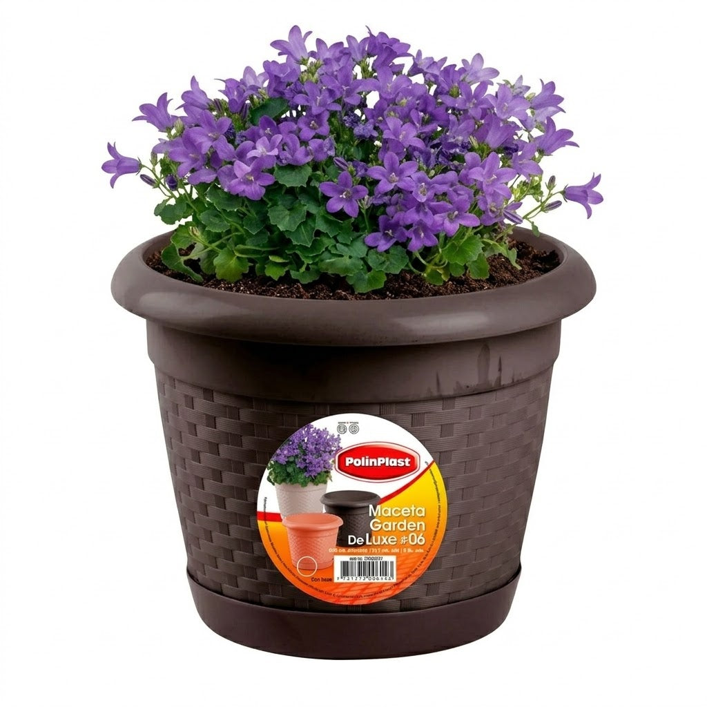 Maceta Garden De Luxe C/Base #5 Polinplast