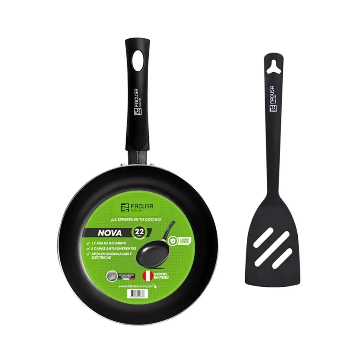 Sartén Antiadherente 22Cm + Espátula Nova Facusa