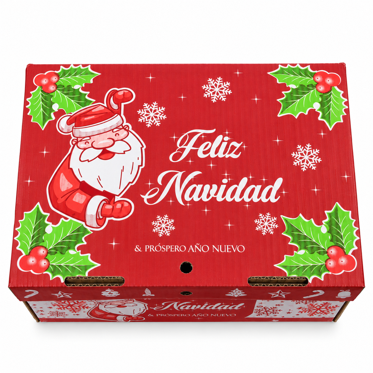 Caja Navideña de Cartón con Tapa Papanuel