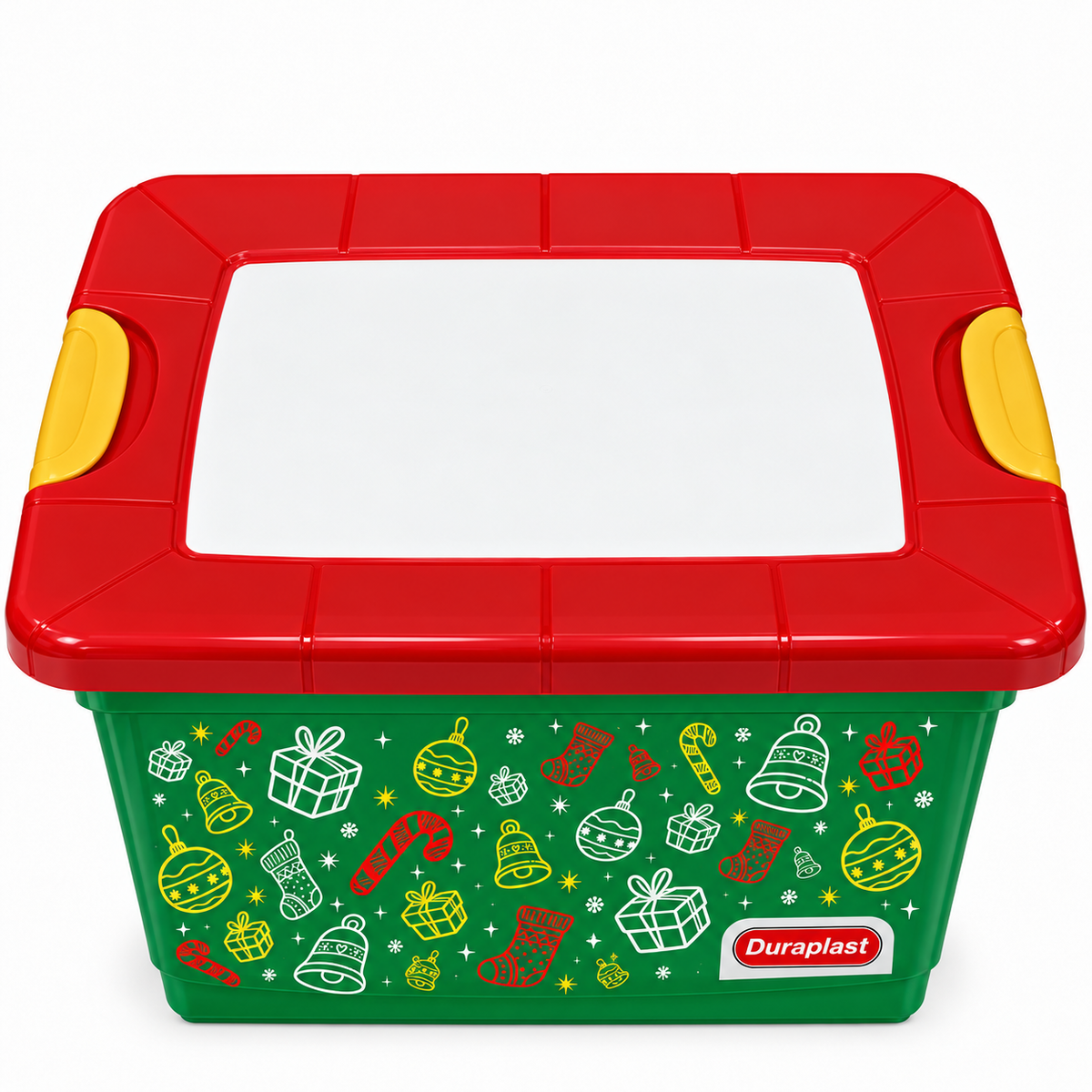 Caja Broadway Mediana #3 Navideño 32Lt Duraplast  Rojo Verde