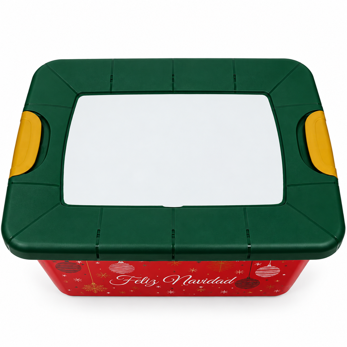 Caja Broadway Mediana #3 Navideño 32Lt Duraplast  Rojo Verde