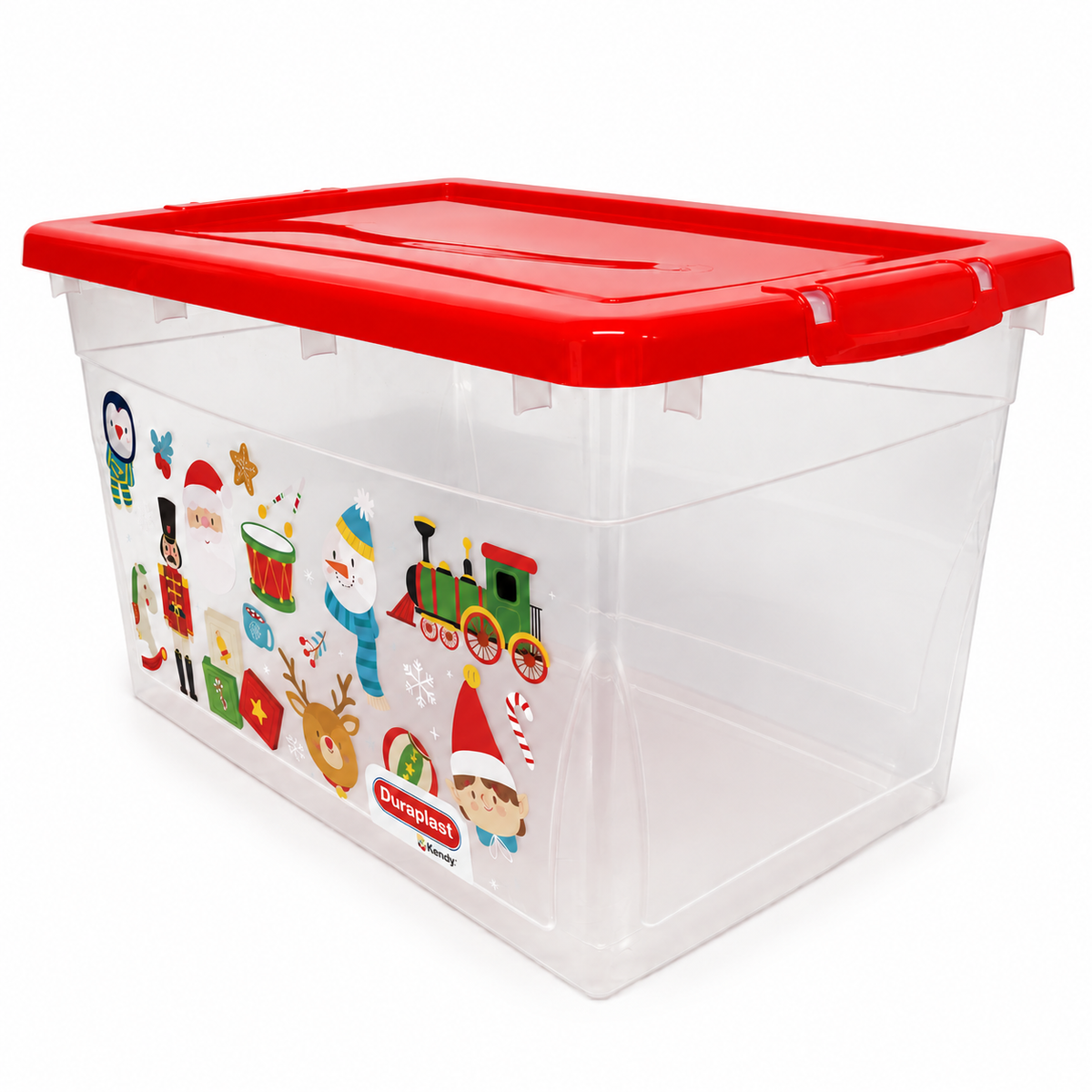 Caja Preferida 28 L Diseño Nav. Tapa Roja Y Verde