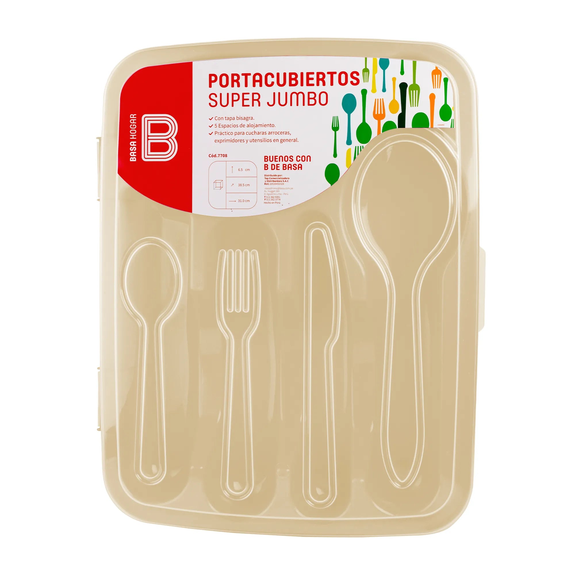 Portacubierto Super Jumbo Con Tapa Bisagra -