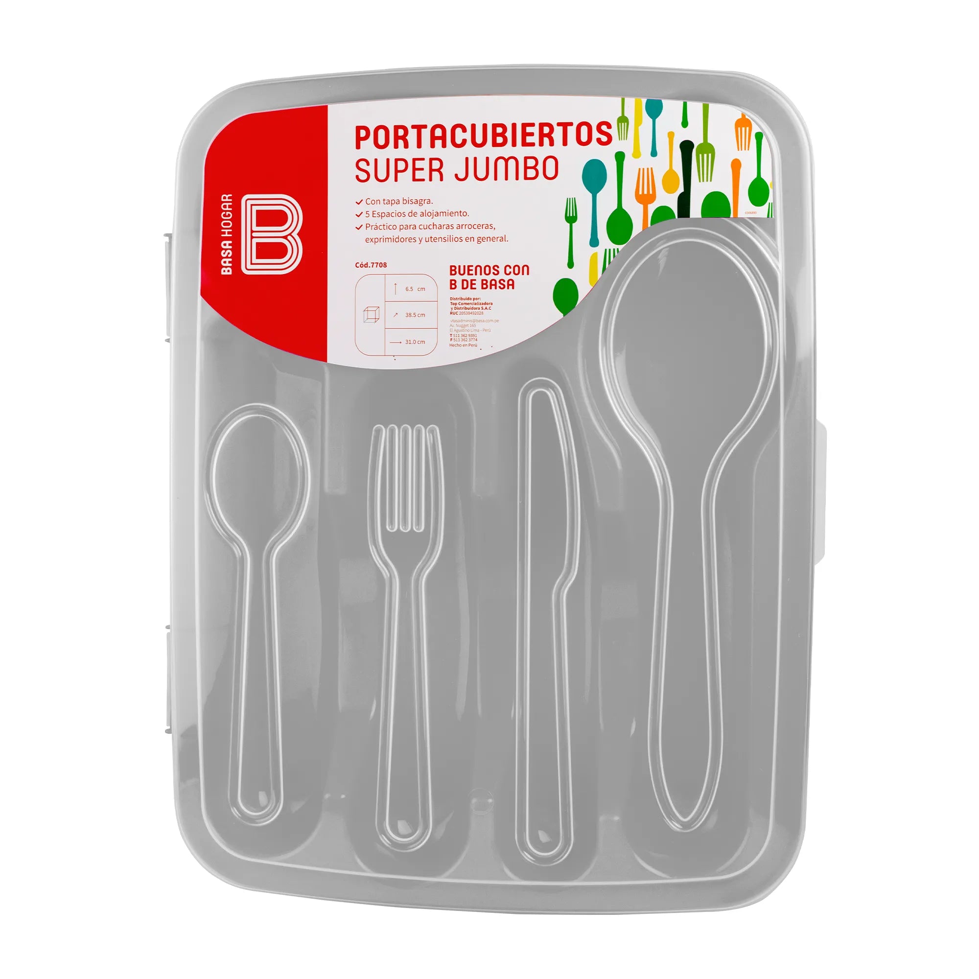 Portacubierto Super Jumbo Con Tapa Bisagra -