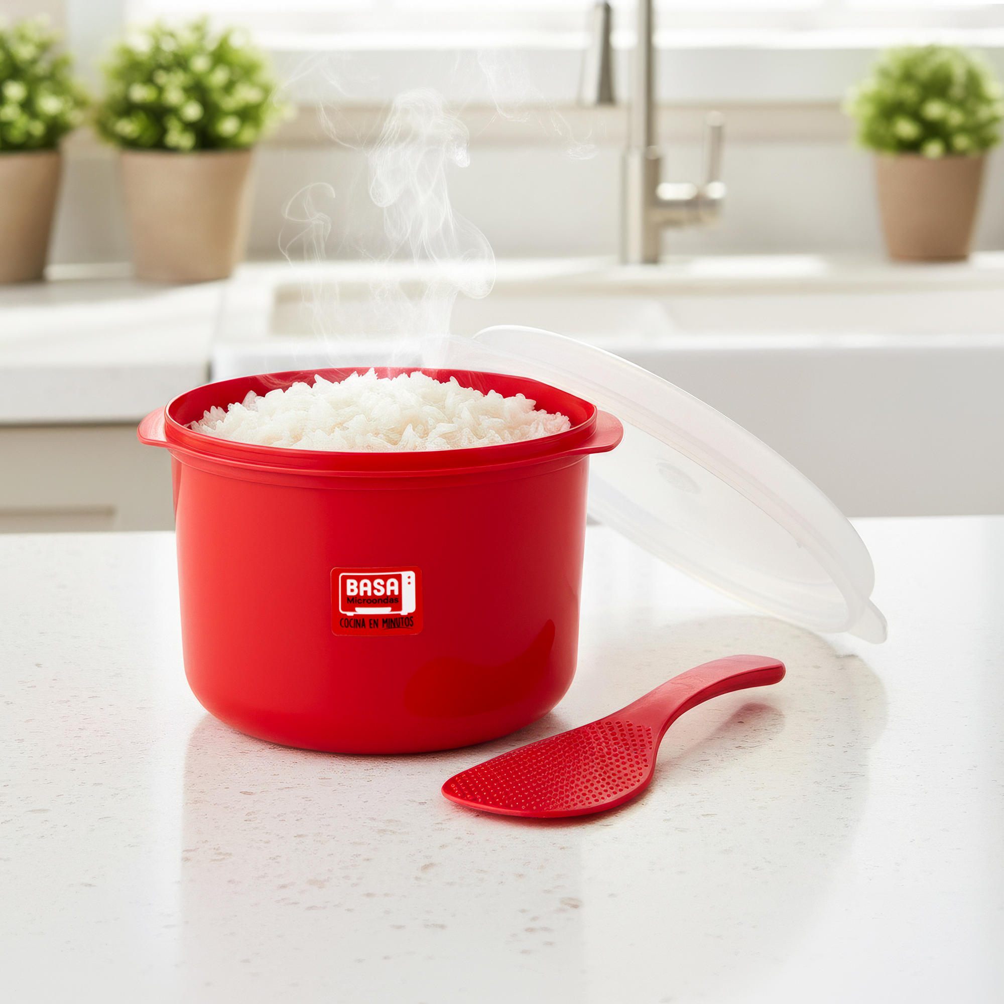 Basa Microondas Arrocera Con Espatula 2.8L