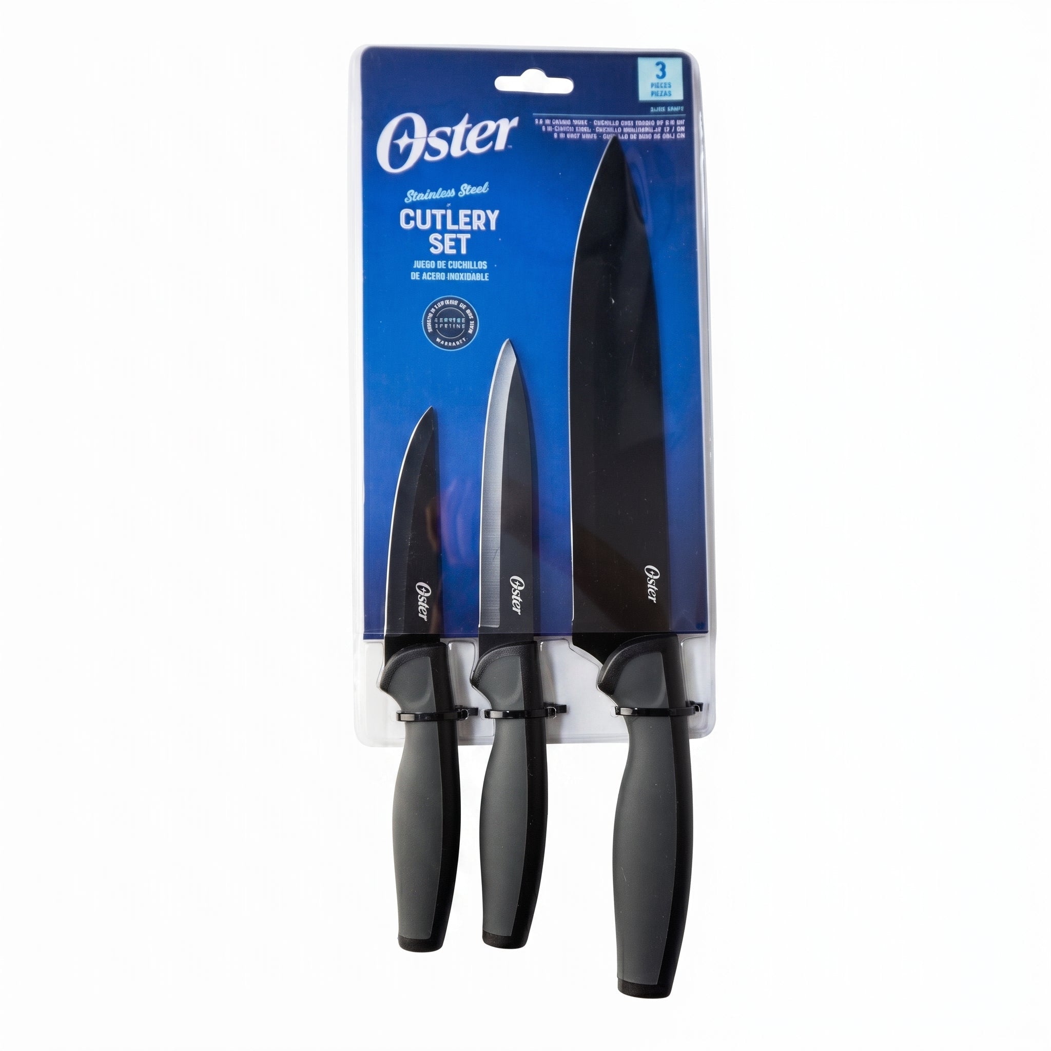 Juego de Cuchillos Oster 3 Piezas Negro Slice Craft