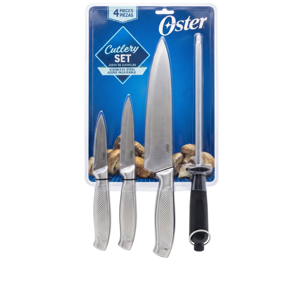 Juego de Cuchillos Oster 4 Piezas con Afilador Edgefield