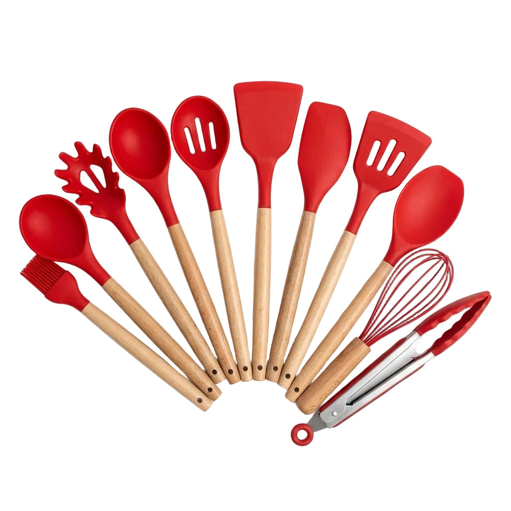 Juego de utensilios de cocina de silicona de 12 piezas