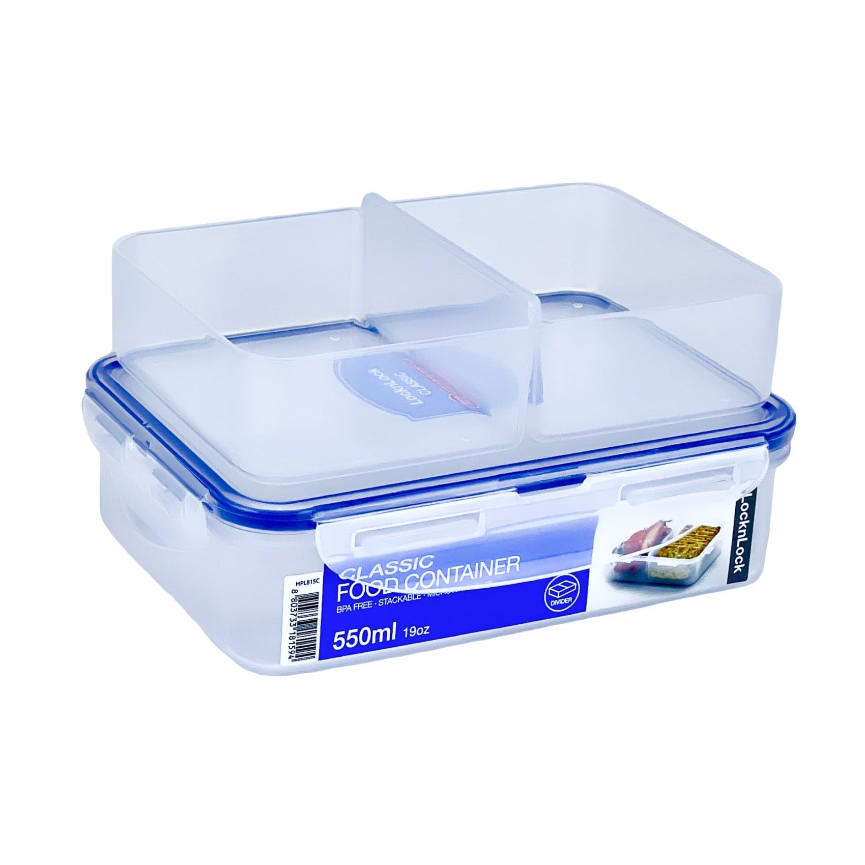 Hermetico Recto 2 Divis 550Ml Lock & Lock