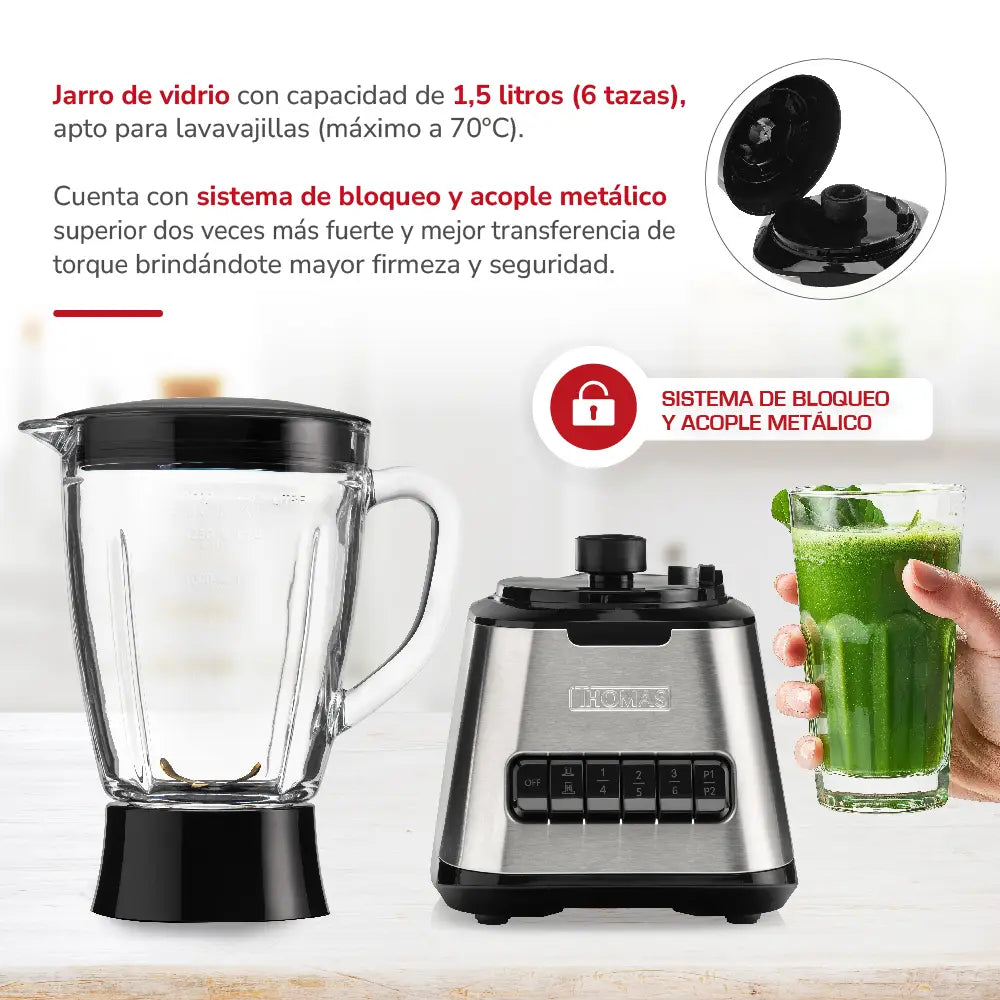 Licuadora Thomas Th-410V 1.5L 6 Velocidades