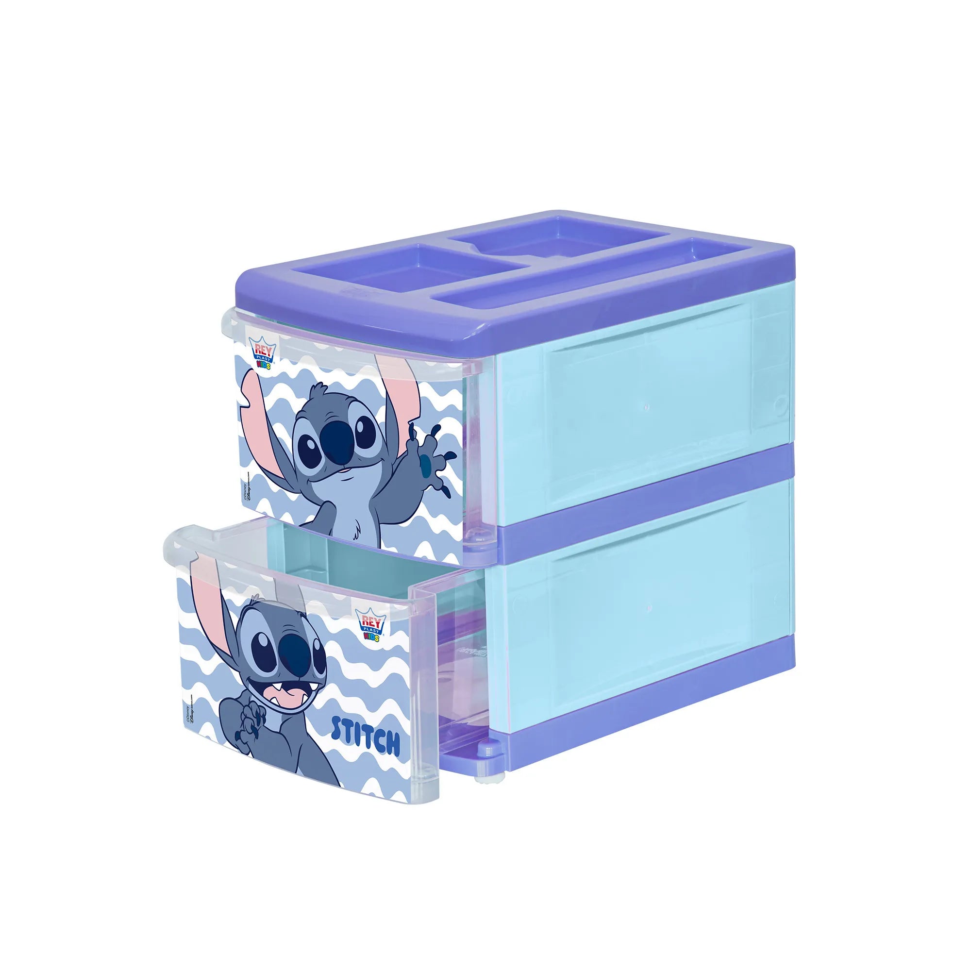 Organizador Practico Decorado 2 Niveles Stich Rey