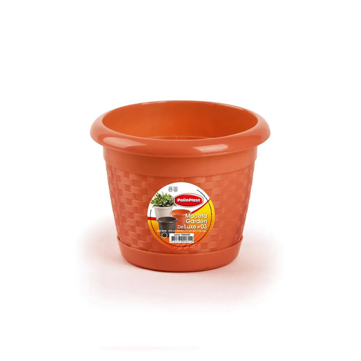 Maceta Garden De Luxe C/Base #3 Polinplast