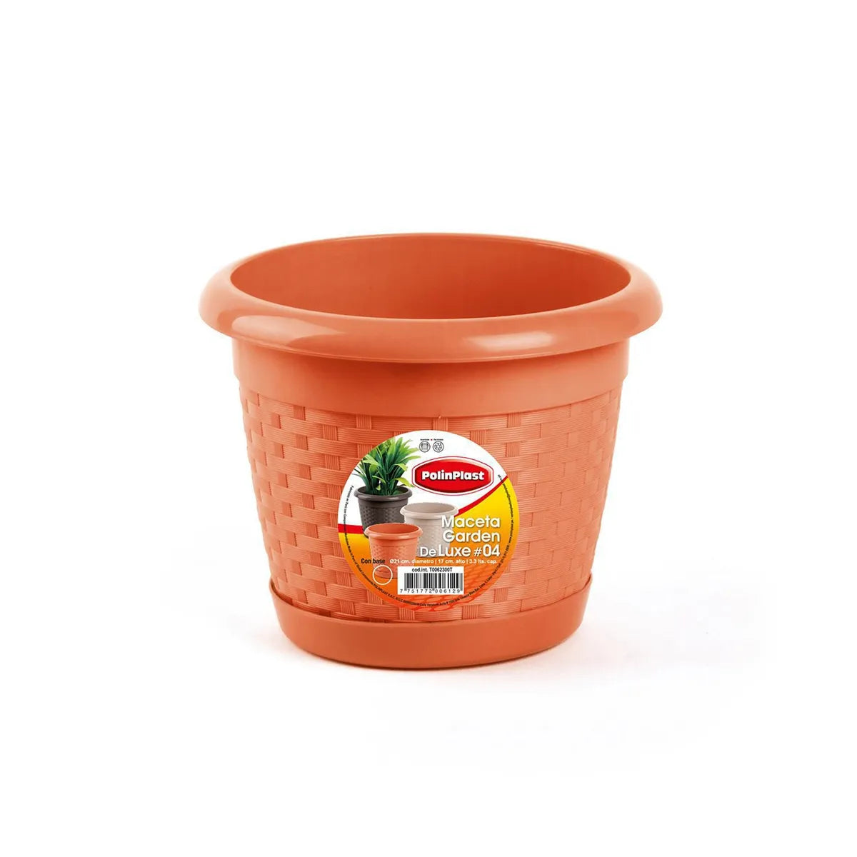 Maceta Garden De Luxe C/Base #4 Polinplast